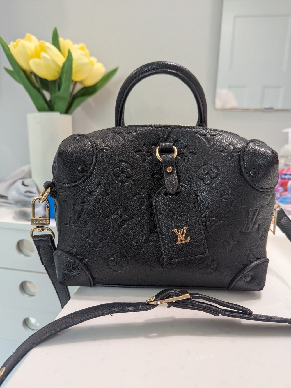 Inspired Black Empreinte Alma FauxLeather Satchel